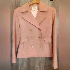 Nili Lotan Handwoven 100% Wool Pink Button Up Blazer Women’s Size 4